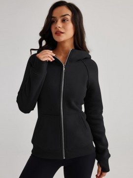 Tooluck sweatshirt outdoor cold-proof thickened fashion queen plus size women's zipper hoodie Plush jacket sweatshirt